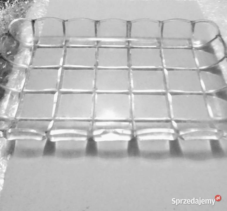 Patera grawerowana szklana Wczesny PRL Kielce