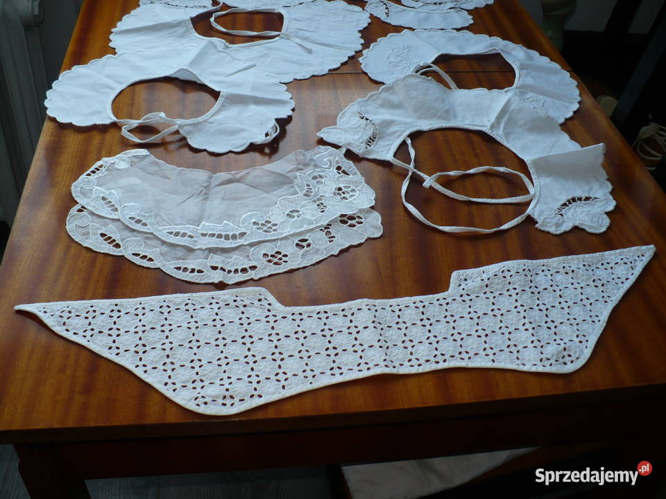 kołnierzyki zrobione haftem rchelie 9 sztuk Lubin