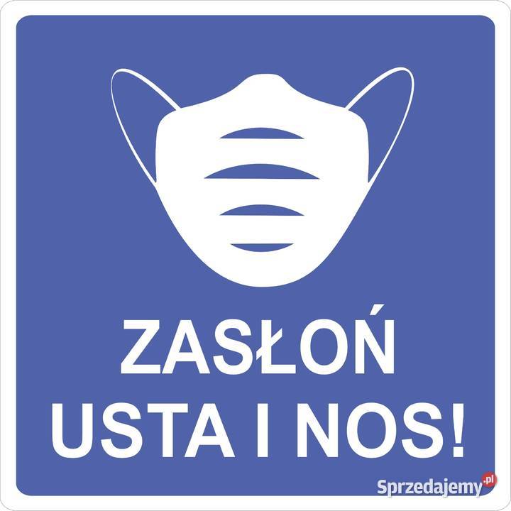 Naklejka zasłoń usta i nos 20 na witrynę szybę Kamionna