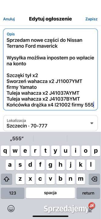 Nissan Terrano 2 II 30 nowe czesci Szczecin