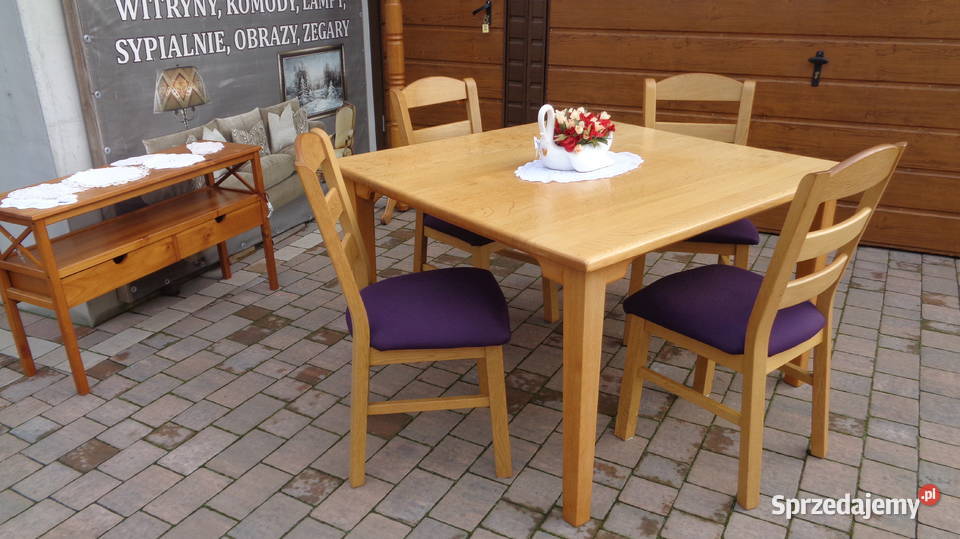 stół dębowy i 4 dębowe krzesła Mielnica Duża