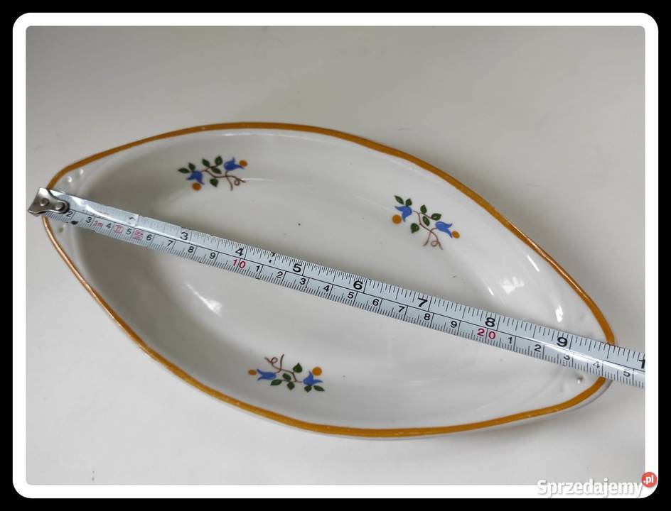 Półmisek 24 x 12 Lubiana kwiatki biały mazowieckie Płock sprzedam