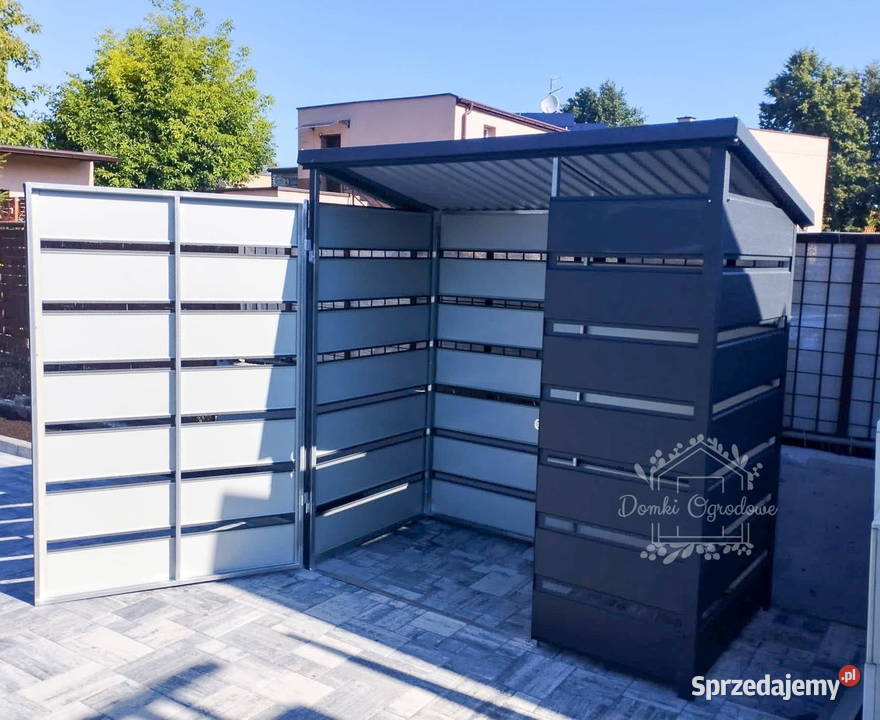 Wiata śmietnikowa spad tył 15x05m Antracyt Cieszyn
