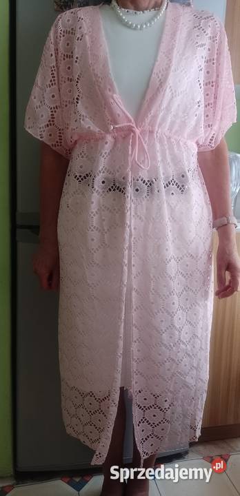 42XL Life BeachDługa różowa ażurowa narzutka Kraków