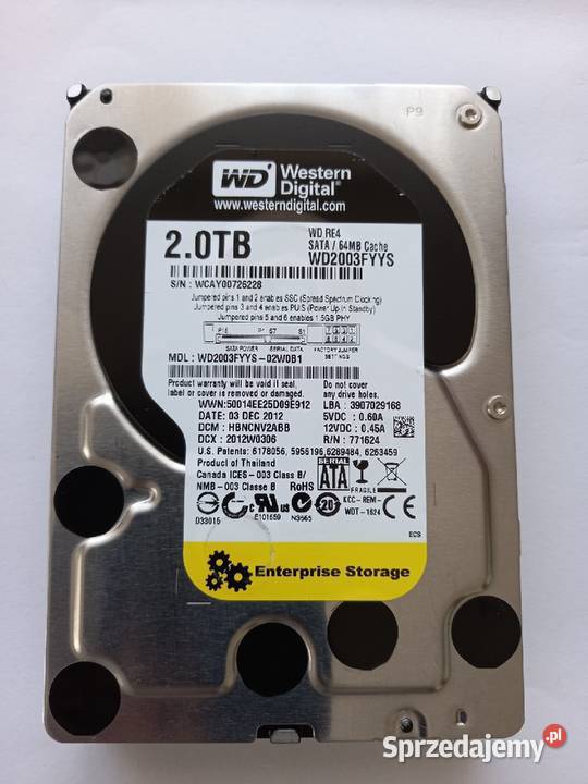 Dysk HDD 2TB SATA WD2003FYYS 7200RPM Tomaszów Lubelski