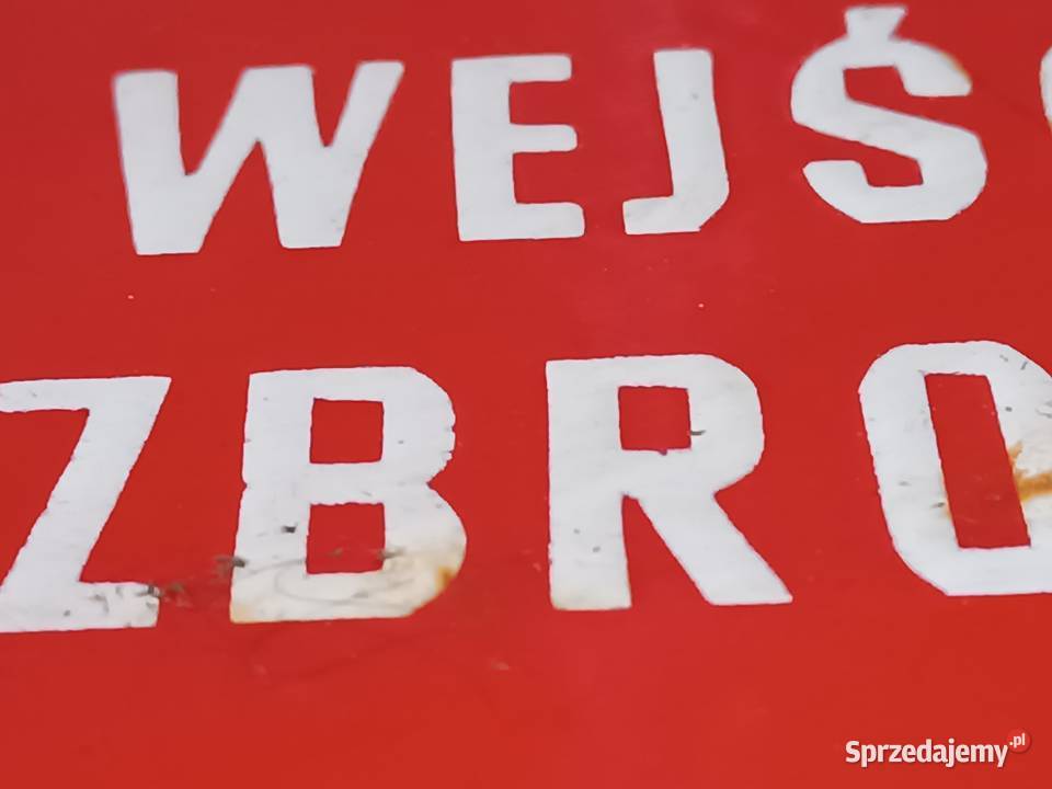 Stara Emaliowana Tłoczona Tabliczka Ostrzegawcza Rzeszów