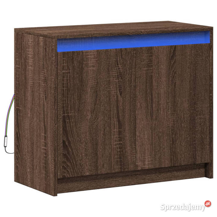 Szafka z LED brązowy dąb 72x34x61 materiał Warszawa