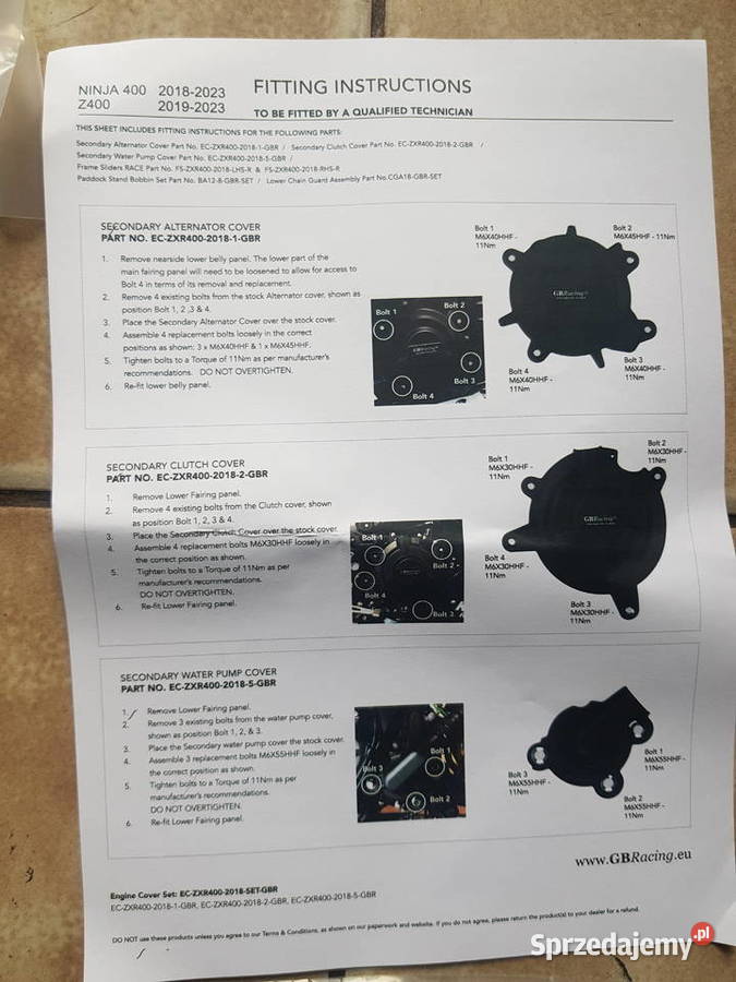 kawasaki ninja 400 z 400 20182023 oslony dekli Jędrzejów sprzedam