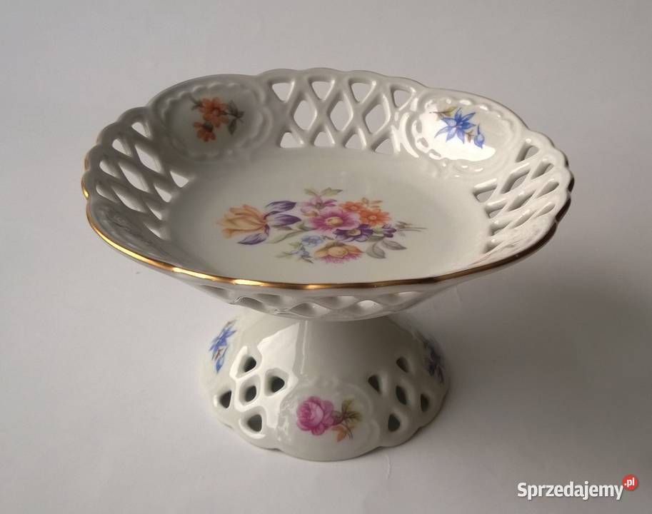 Lichte Porcelanowa Paterka na nóżce Porcelana