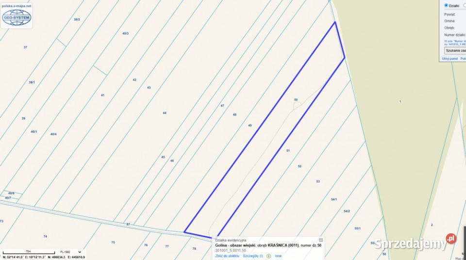 Sprzedam działkę w Kraśnicy gm Golina sprzedam