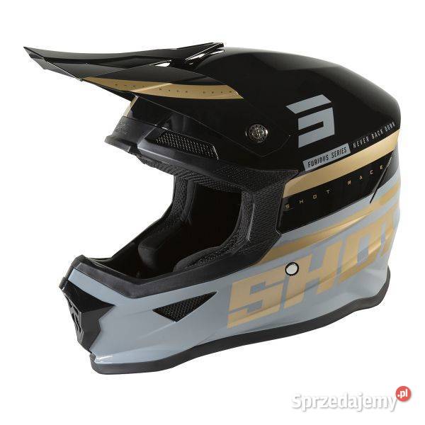 KASK SHOT CROSS ENDURO FURIOUS BLACK BRONZE SML Kaski i odzież warmińsko-mazurskie Mrągowo