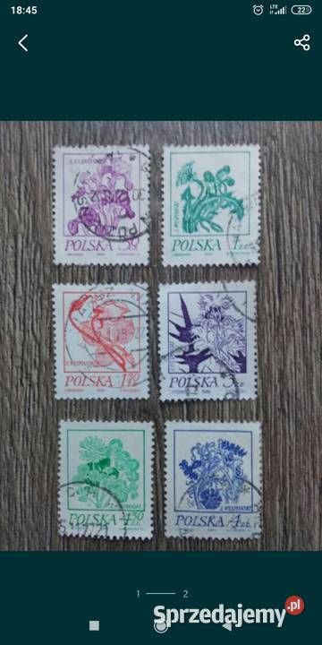 Znaczki rośliny 1974 dolnośląskie Bolesławiec