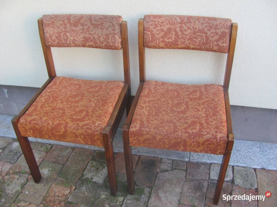 krzesła PRL vintage lite drewno stare do sprzedam