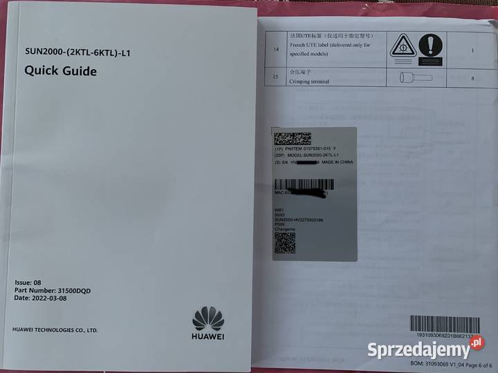 Huawei SUN20002KTLL1 falownik 2kW gwarancja do Trzciana