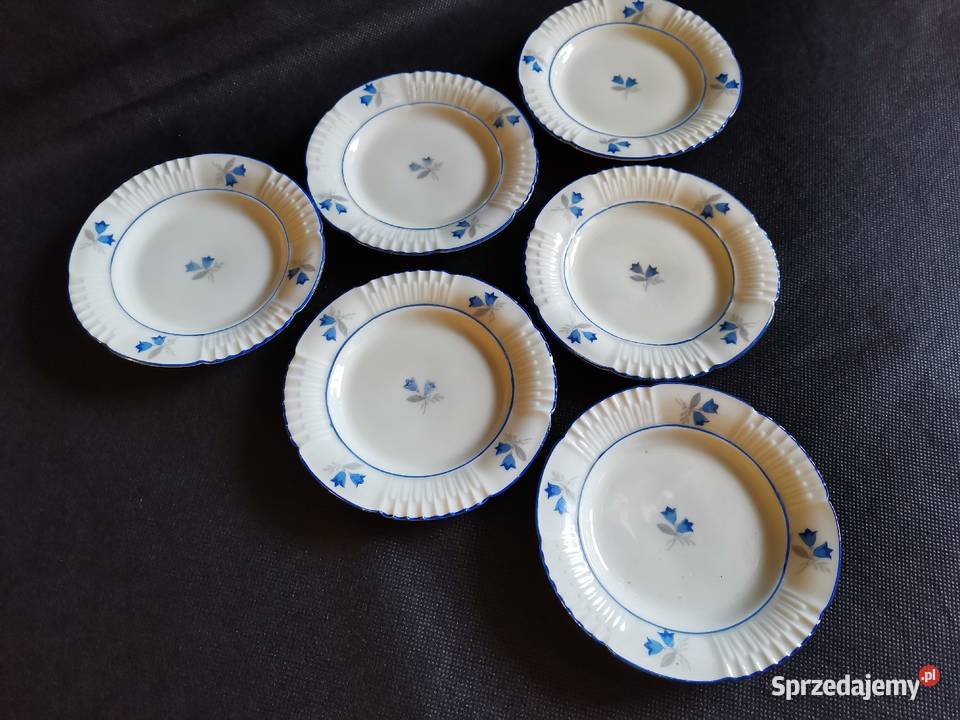 Stara porcelana Giesche talerzyki konfiturówki 6 Katowice