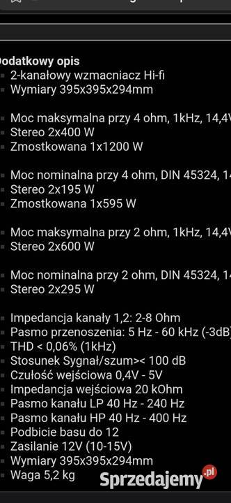 Wzmacniacz HOT ROD 2500 Elektronika Toruń
