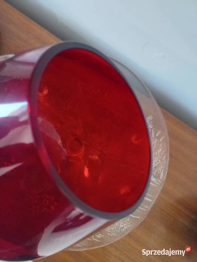 Wazon kielich czerwone szkło Toruń
