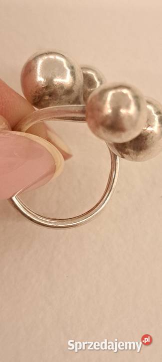 pierścionek ze srebra z kulkami mazowieckie Radom