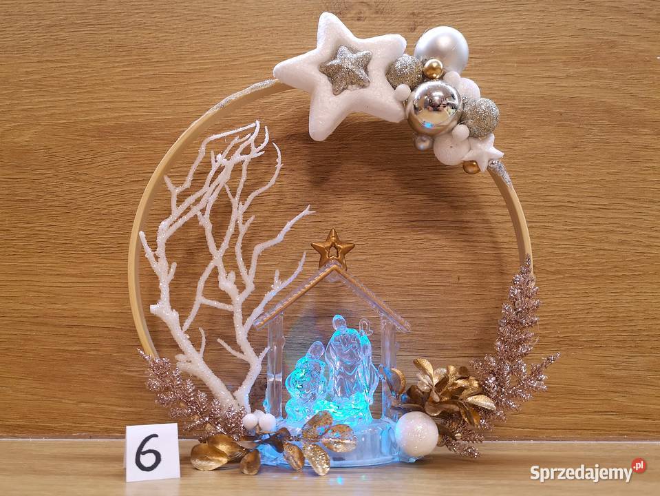 Ręcznie wykonany stroik świąteczny LED z motywem Boże Narodzenie świętokrzyskie Kielce