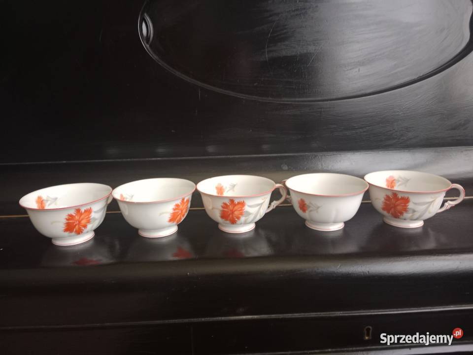 Kultowa Porcelana GIESCHE Zestaw 5 filiżanek Ruda Śląska