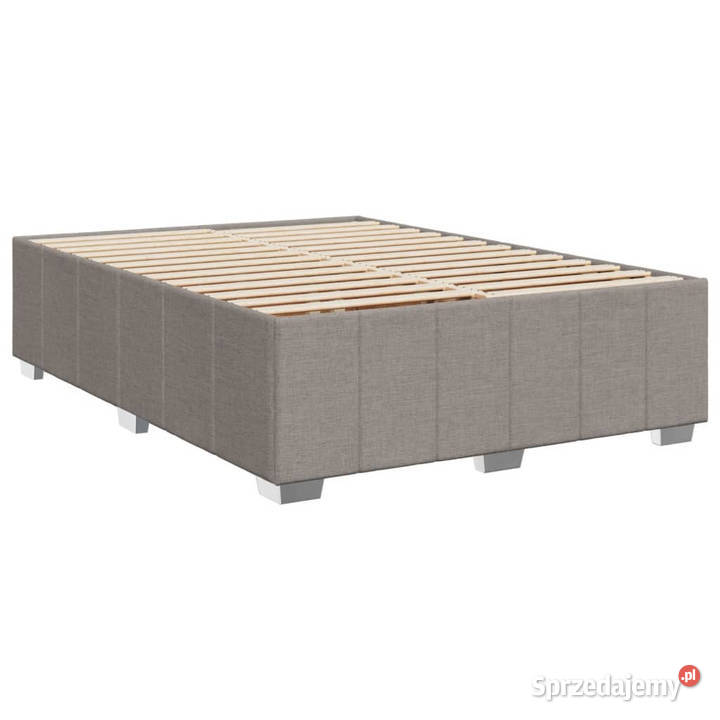 Łóżko kontynentalne z materacem taupe tkanina