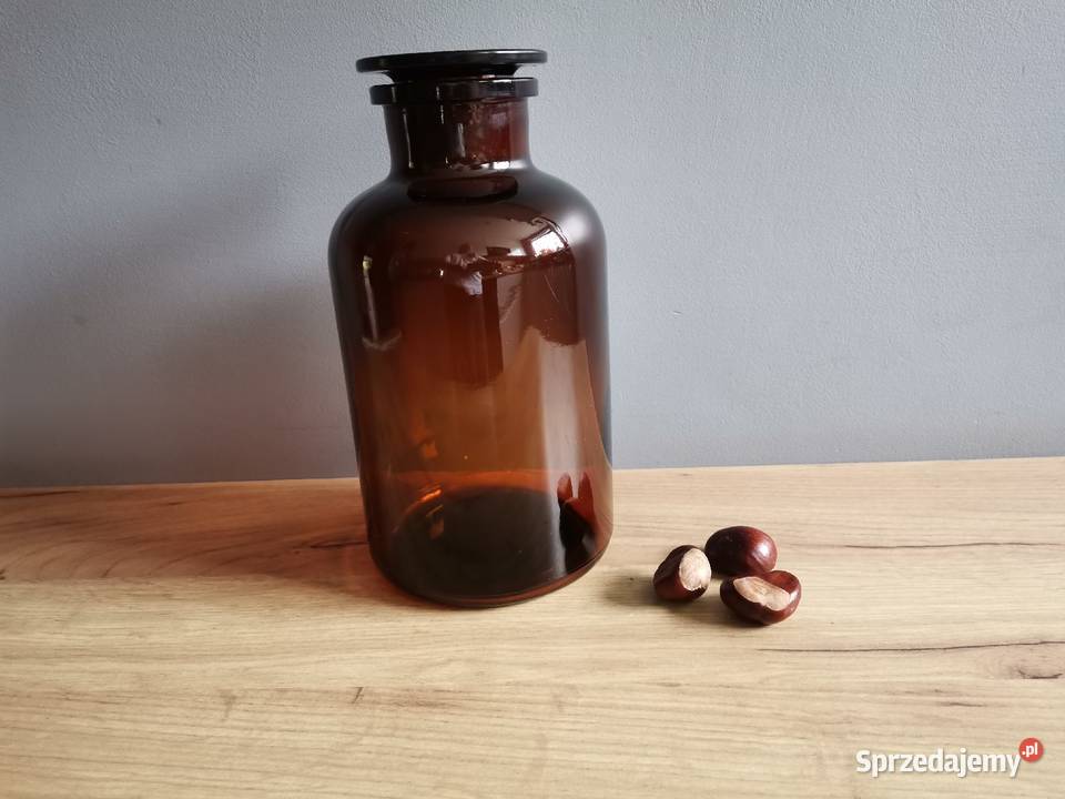 Stara apteczna butla słój szkło miodowe 2 litry Katowice