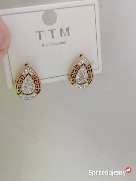 Kolczyki wkręty z cyrkoniami stal chirurgiczna Łódź sprzedam