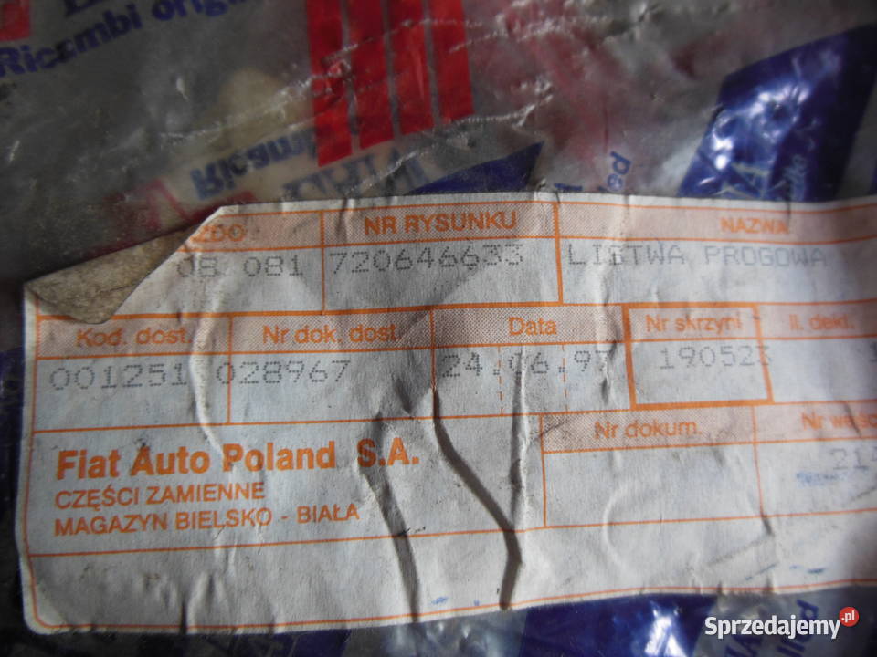 listwa nakładka progu prawA LEWA tył Fiat Marea Kozy