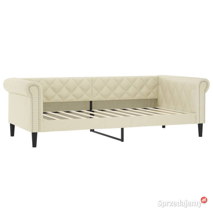 Sofa z funkcją spania kremowa obita sztuczną 235cm sprzedam