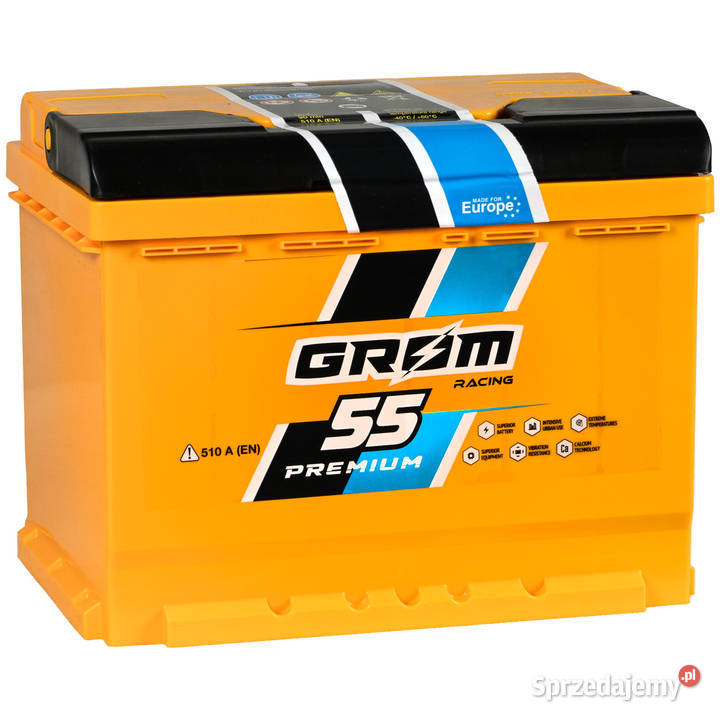 Akumulator Grom Racing 55Ah 510A EN PRAWY PLUS Gdynia