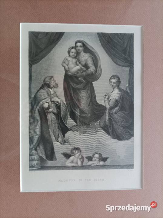 Staloryt Madonna Sykstyńska Rafael Santi XIX w Węgorzewo
