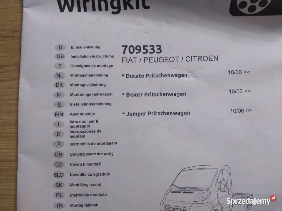 Wiązka haka Brink Citroen Jumper Lublin sprzedam