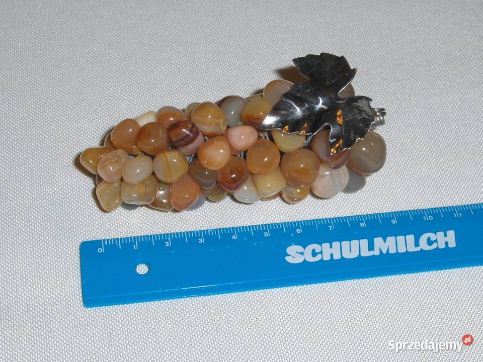 Kiść winogron z naturalnego agatu Vintage