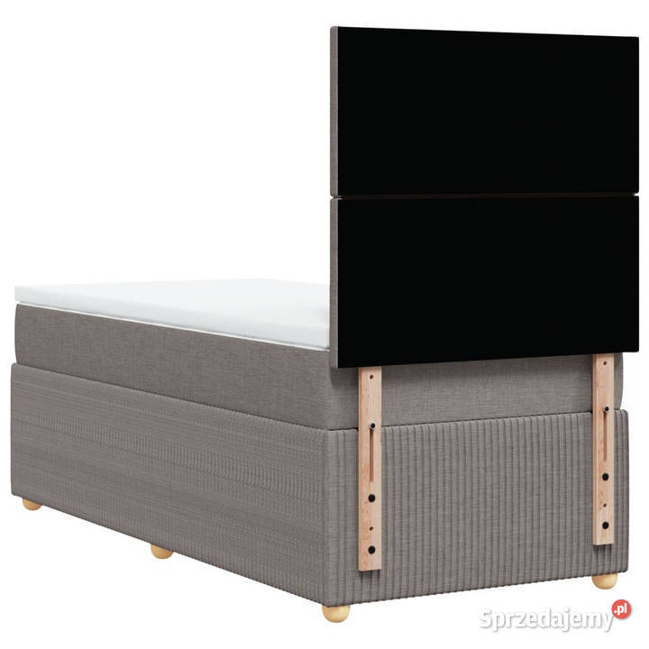 Łóżko kontynentalne z materacem taupe tkanina 150cm Warszawa