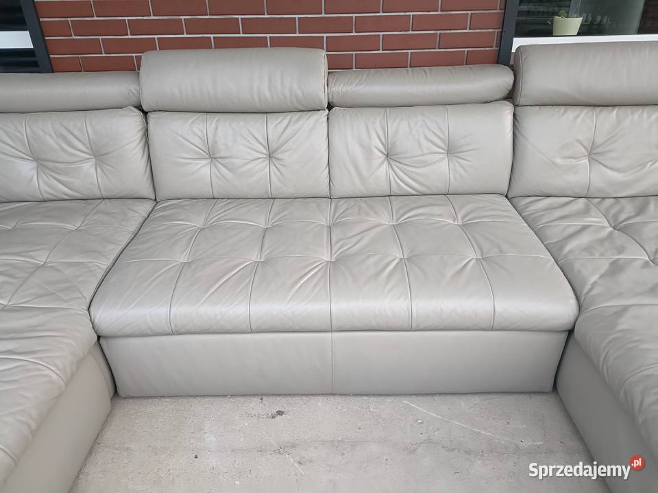 Sprzedam narożnik w kształcie litery U ze skóry Komplety wypoczynkowe Konin
