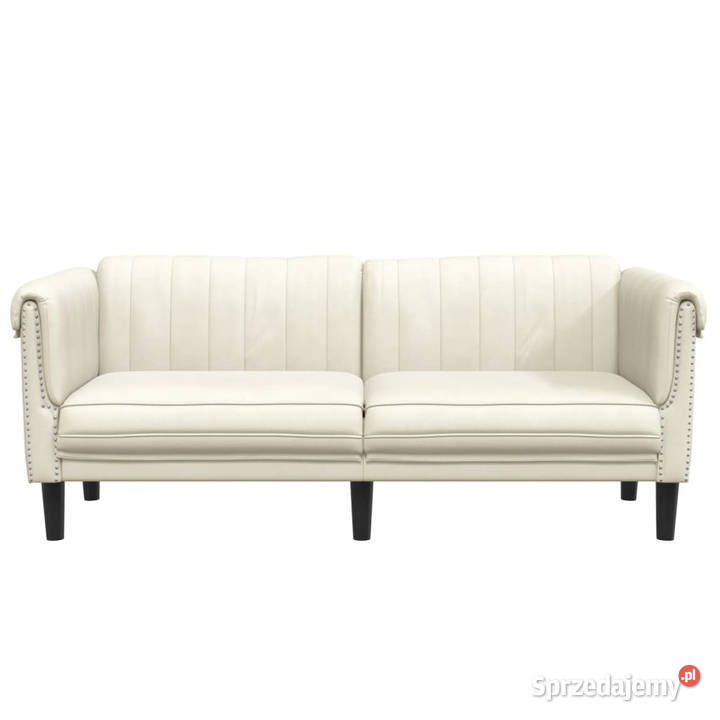 Sofa dwuosobowa kremowa aksamit WM372582 Warszawa