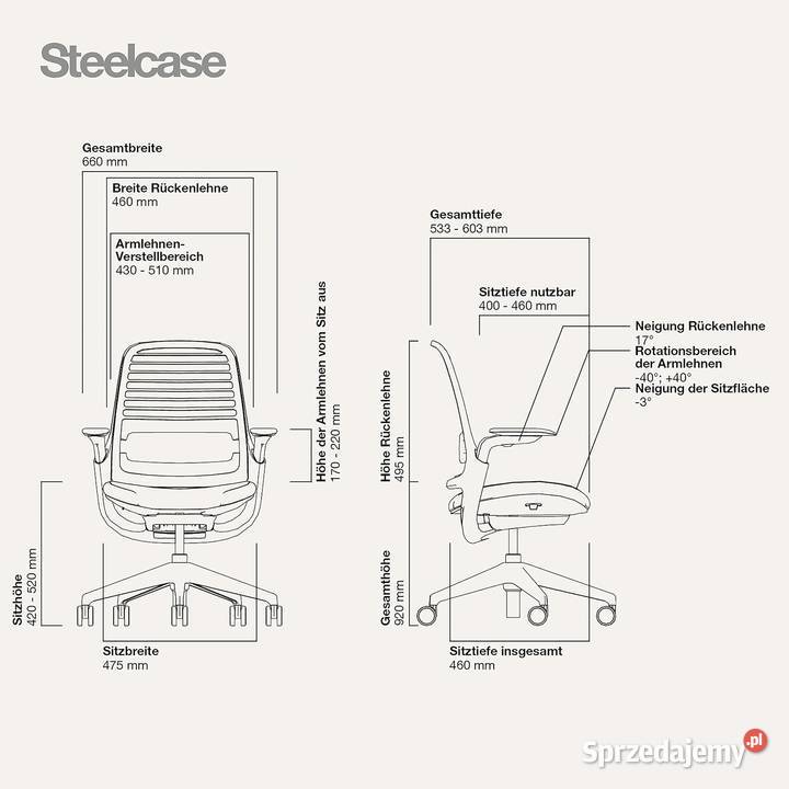 Steelcase Seria 1 Ergonomiczne krzesło biurowe z Rzeszów