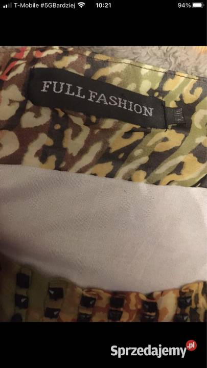 Kolorowa sukienka mgiełka z paskiem i aplikacją Rozmiar 42(XL) Kłodawa