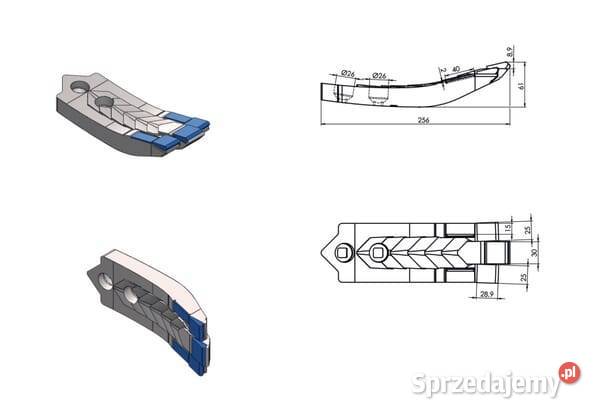 Redliczka 256x80 mm wzmocniona wygięta 2otw Kamionna
