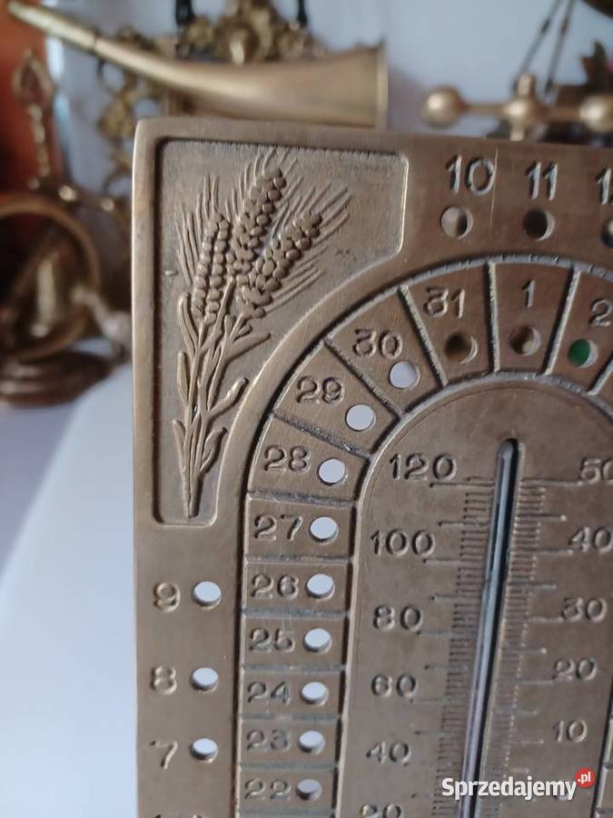 Piękny sygnowany mosiężny kalendarz z wielkopolskie Poznań