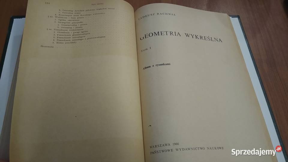 Geometria wykreślna T 1  Tadeusz Rachwał album z Rok wydania 1966 Gdańsk sprzedam