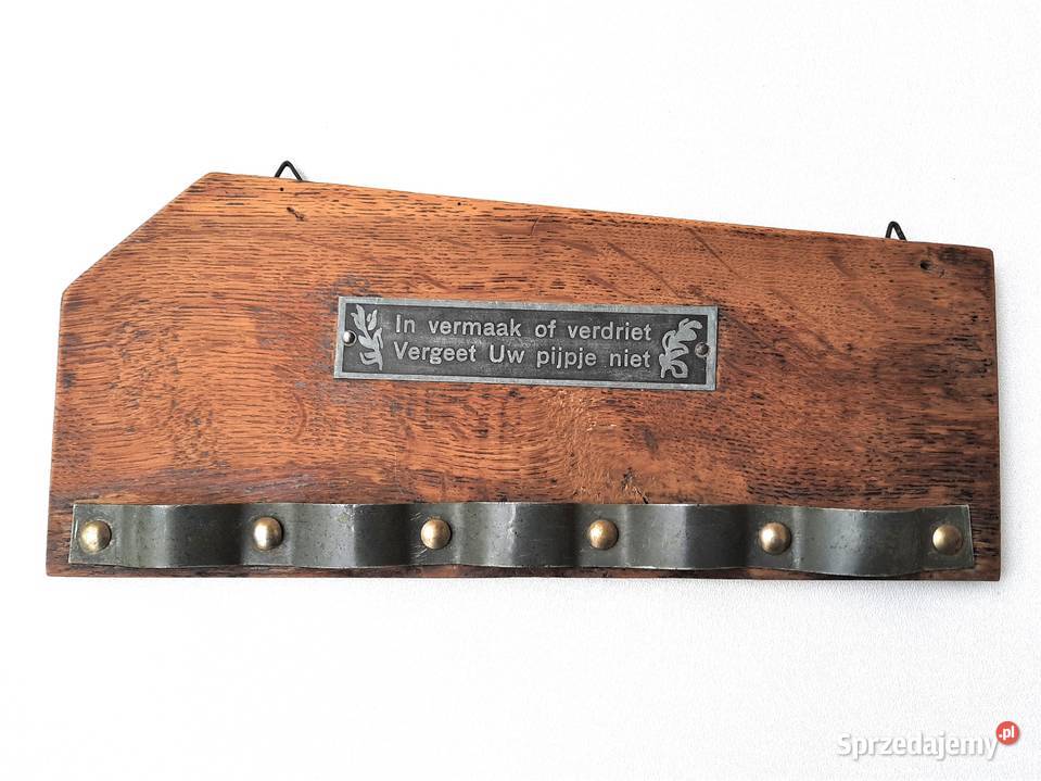 Stara drewniana półka na fajki Pozostałe Łódź