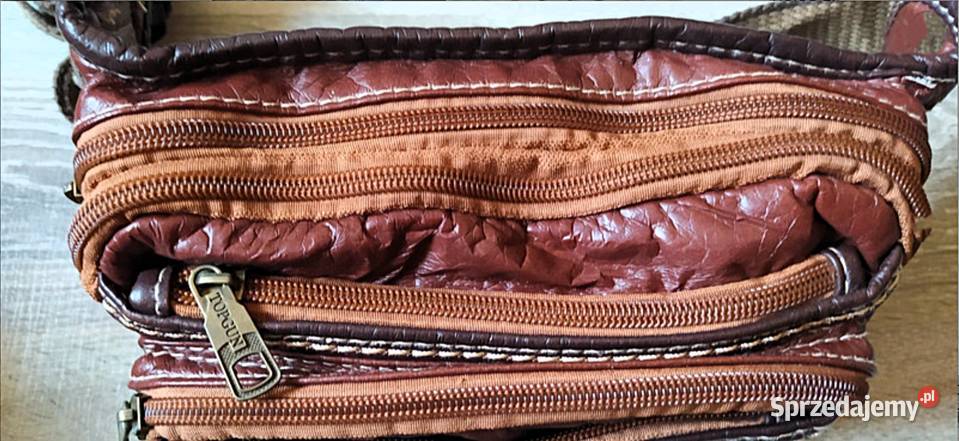 Unikatowa Saszetka Skóra Naturalna TopGun śląskie Poraj