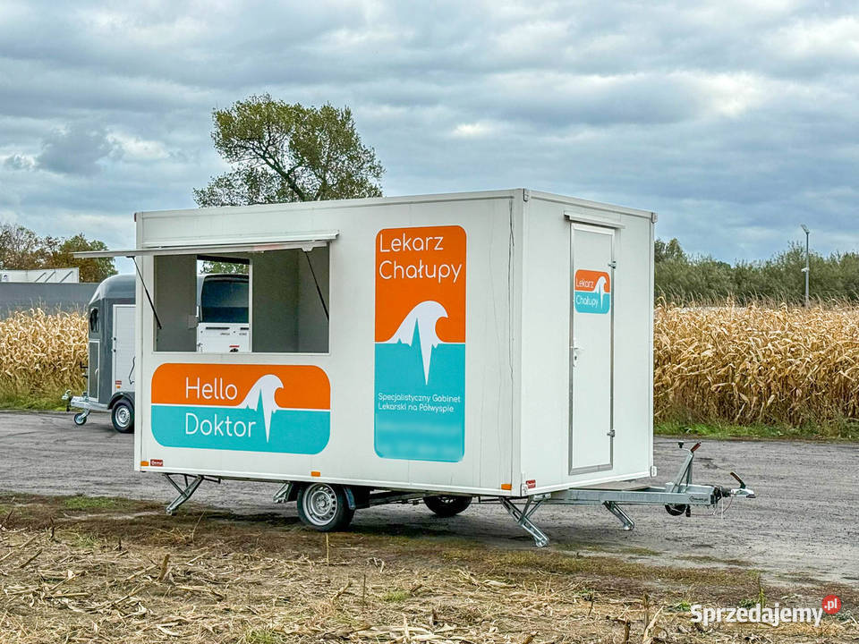 Przyczepa gastronomiczna 4 m zarejestrowana ręki Kotlin