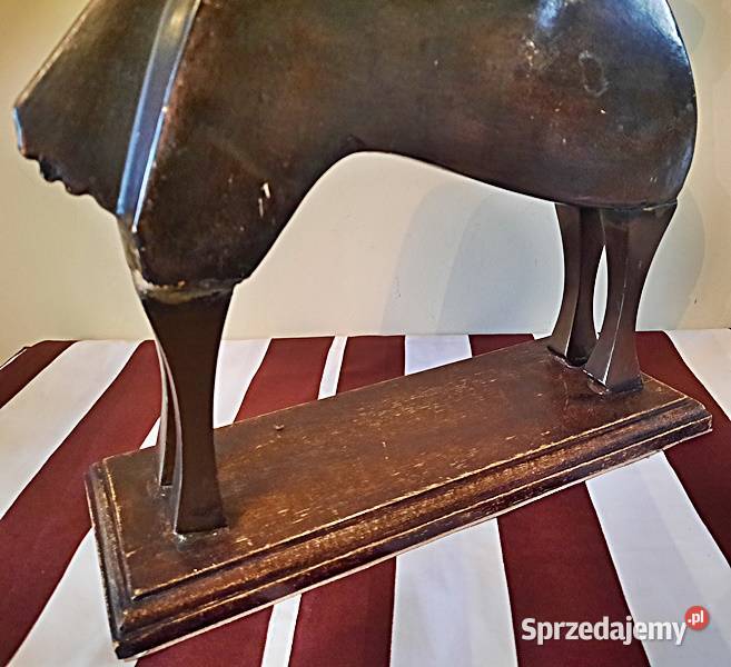 Koń dekoracja ceramika drewno wysokość 35 brązowy Figurki i rzeźby Ostrów Wielkopolski sprzedam