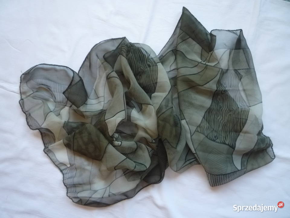 Zielony cienki szaliczek Apaszka 125 x 50 Szczecin