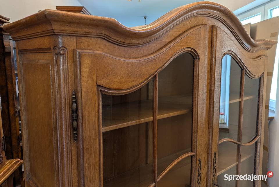 Piękna dębowa bibliotekawitryna ludwikowska Dąbrowa Górnicza