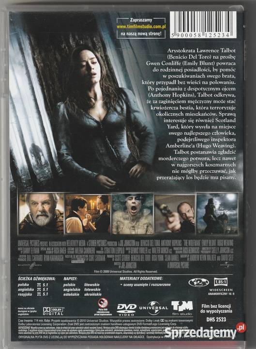 Wilkołak Anthony Hopkins DVD mazowieckie Pruszków