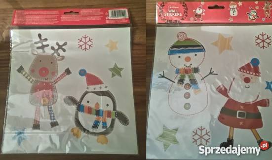 Świąteczne naklejki na ścianę Bałwan Renifer Warszawa