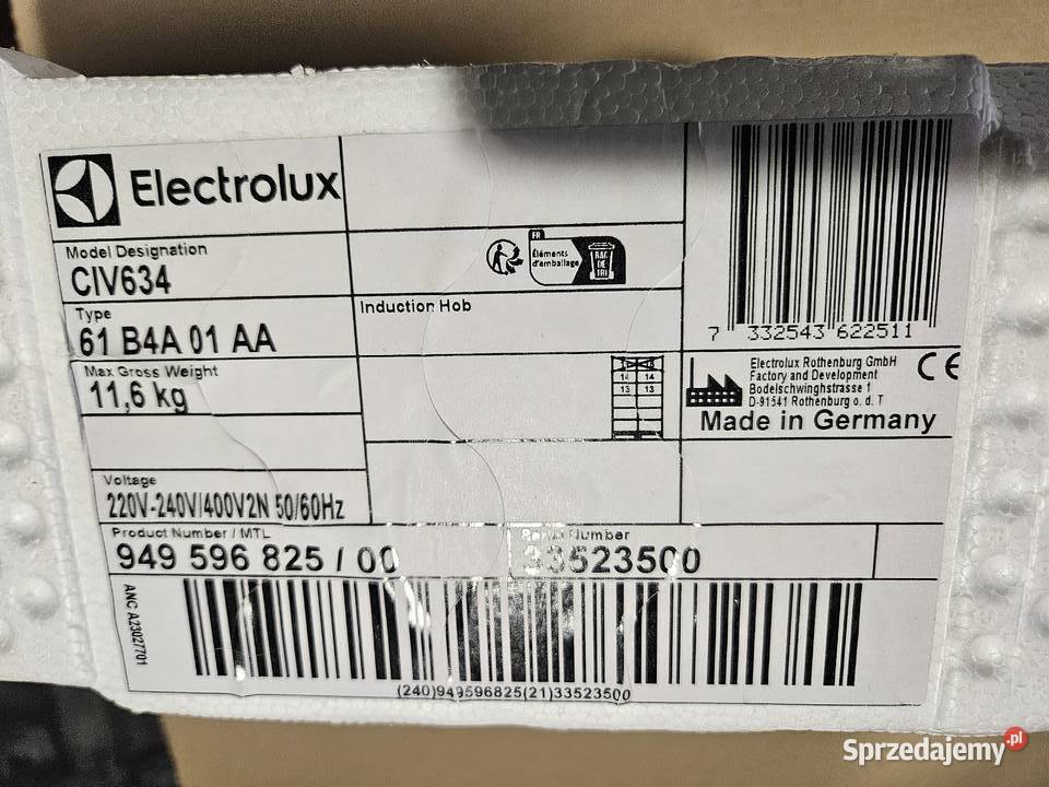 Płyta indukcyjna indukcja electrolux CIV634